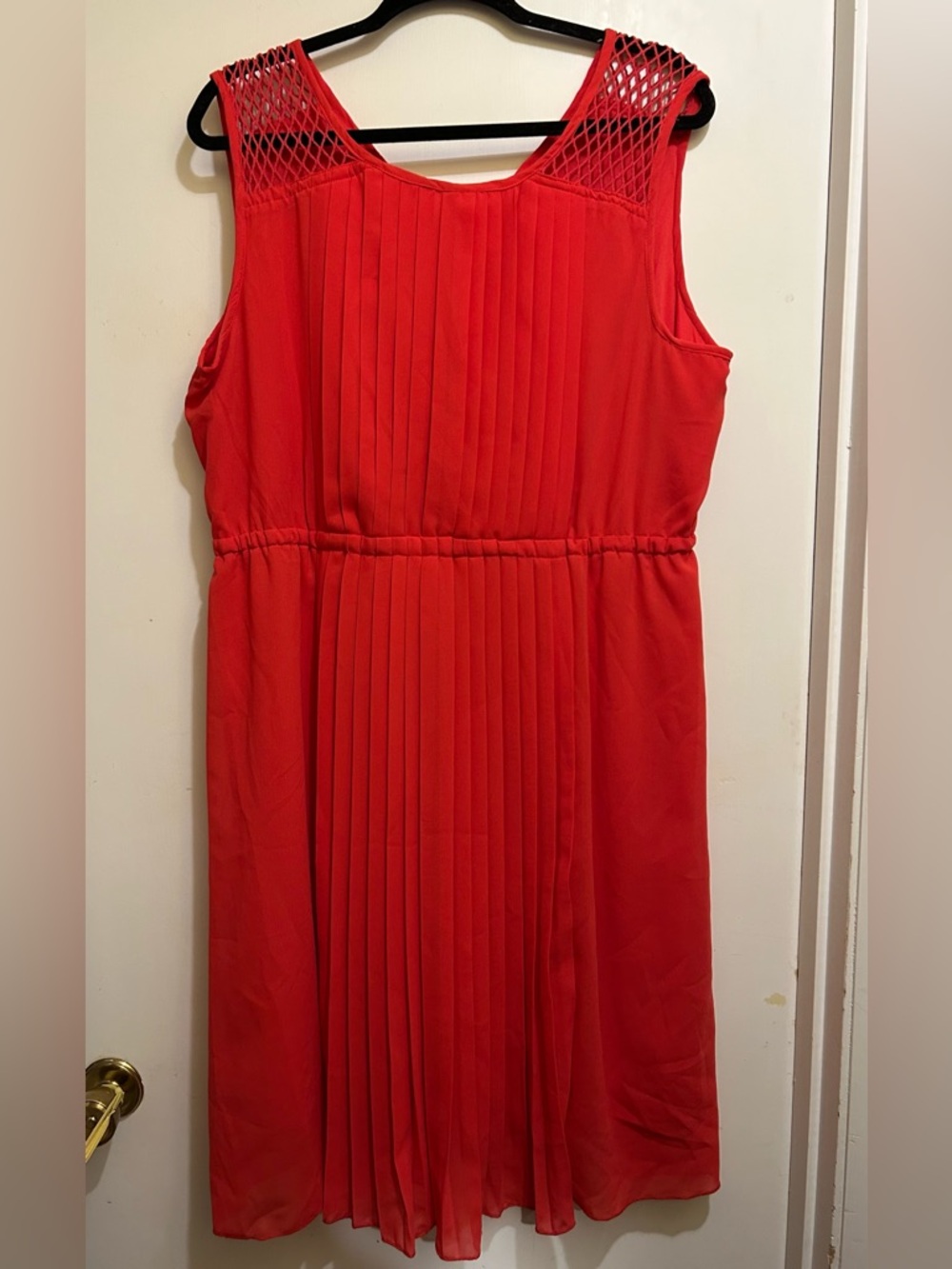Sassy Doll Women’s Beautiful Red Pleated Sleeveless Dress, Size 2X